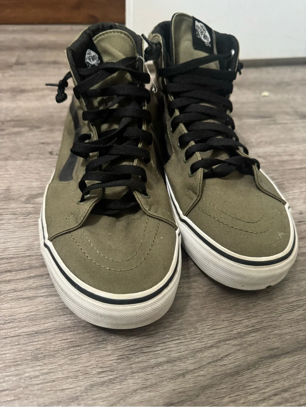 Vans Olive Green High-Top Sneakers with Black Trim
